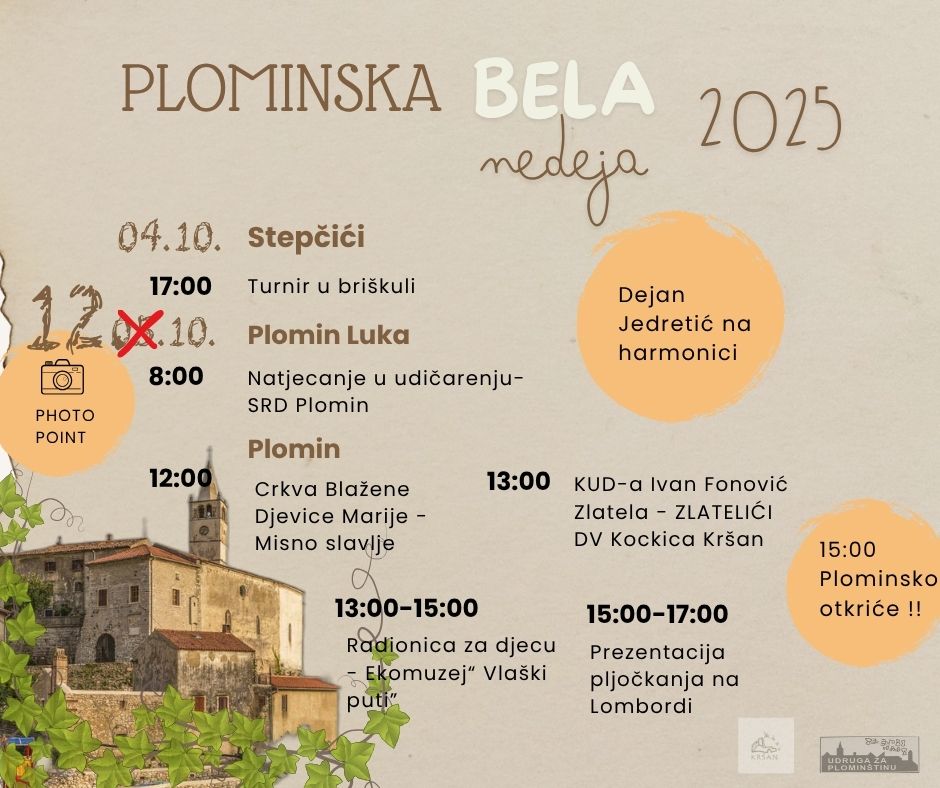 Plomin Bela nedeja program