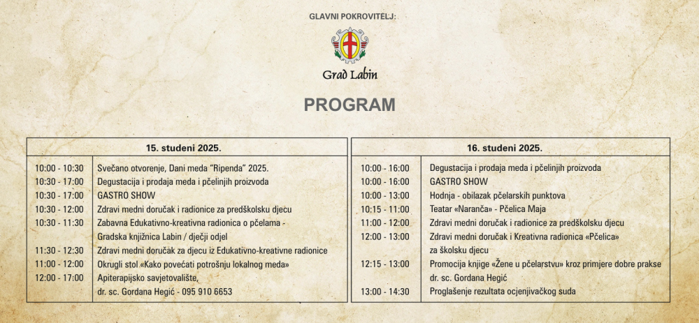 10. Dani meda Labin&scaron;tine - program