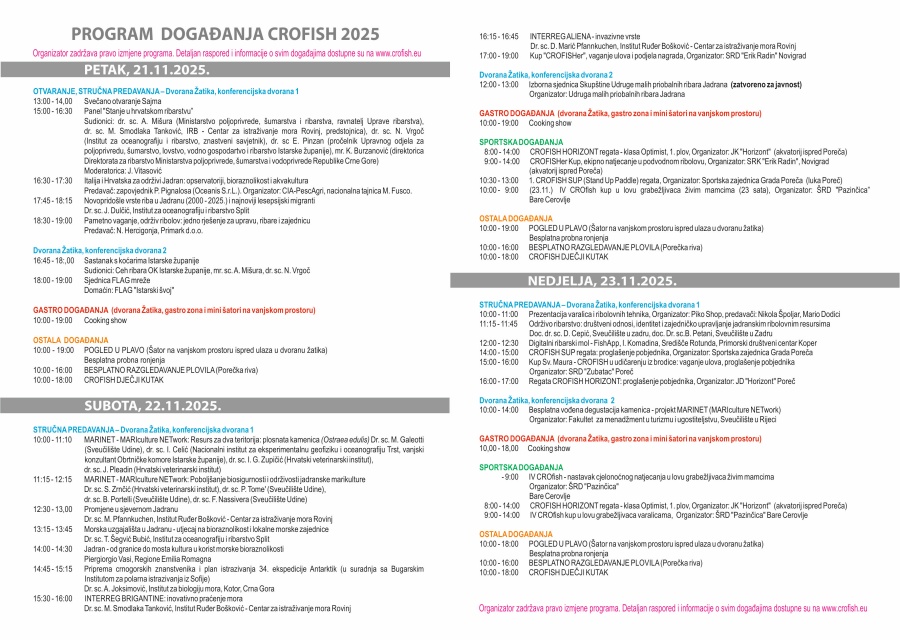 CROFISH 2025 - program