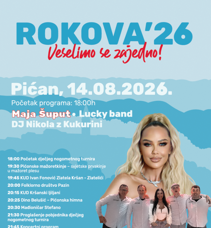 ROKOVA 2026. U PIĆNU: Maja Šuput, Lucky Band i DJ Nikola z Kukurini predvode veliku feštu 14. kolovoza