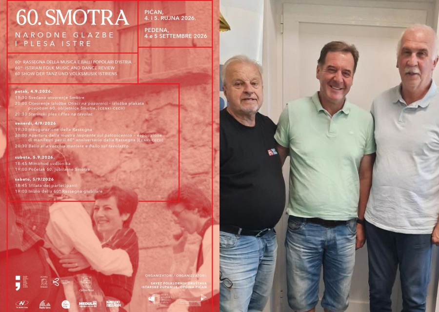 Pićan domaćin jubilarne 60. Smotre narodne glazbe i plesa Istre