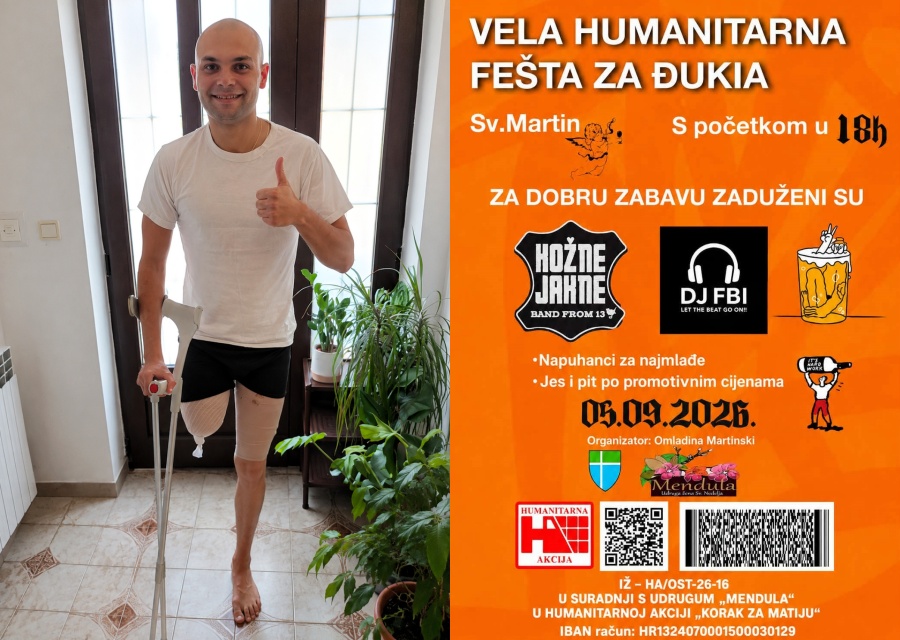 Vela humanitarna fešta za Đukija u Svetom Martinu 5. rujna: Glazba, druženje i pomoć Matiji