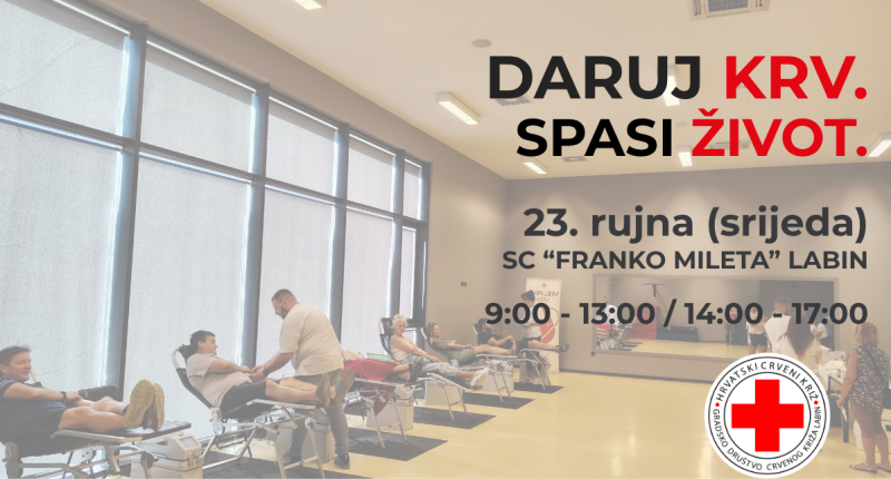 Crveni križ Labin organizira akciju darivanja krvi